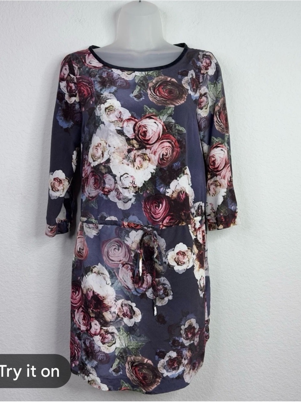 Club Monaco Floral Tie-Waist Dress - Size 8
